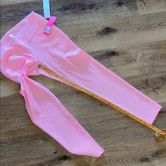 Lilly Pulitzer UPF 50+ Luxletic Corso Pant Havana Pink Performance Seersucker 8 - Picture 9 of 11